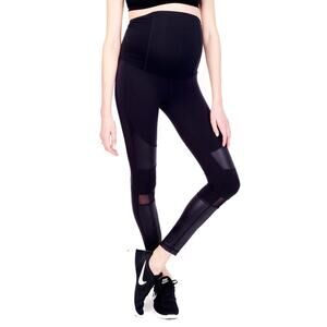 Ingrid & Isabel Women's Jet Black Active Moto Maternity Leggings Size XS NEW